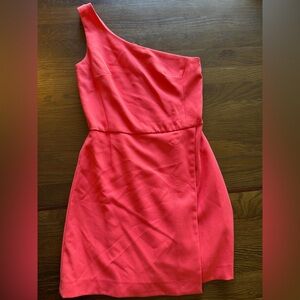 French connection 
Elegant One-Shoulder Coral Dress